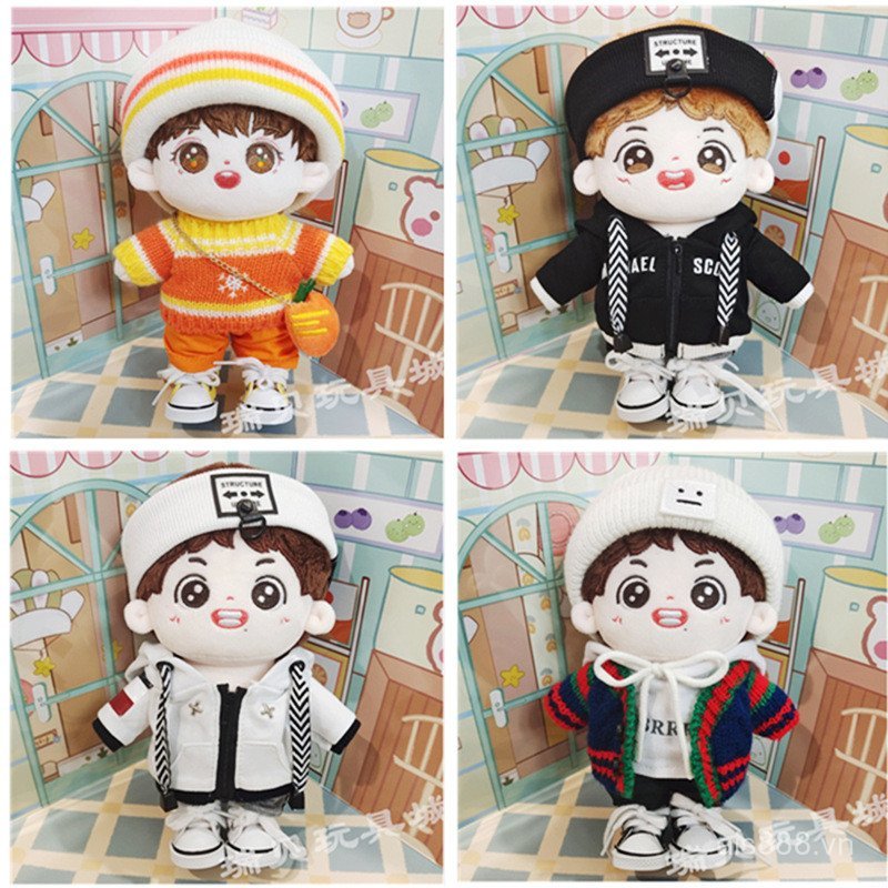 E93Z [Cash commodity and quick delivery]20cm Cotton doll clothing accessories, suit, doll clothes se
