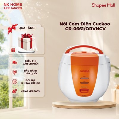 Nồi Cơm Điện Cuckoo CR-0661/ORVNCV 1L - Gia Nhiệt 3D - Nắp Gài Tiện Lợi | Bảo hành chính hãng