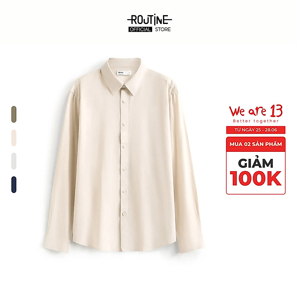 [🔥HOT] Áo Sơ Mi Linen Cotton Tay Dài Form Regular - Routine 10F24SHL048