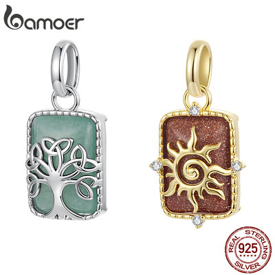 Bamoer Charms Mặt dây chuyền Cây mặt trời Phụ kiện cuộc sống Vòng tay DIY dành cho nữ Quà tặng
