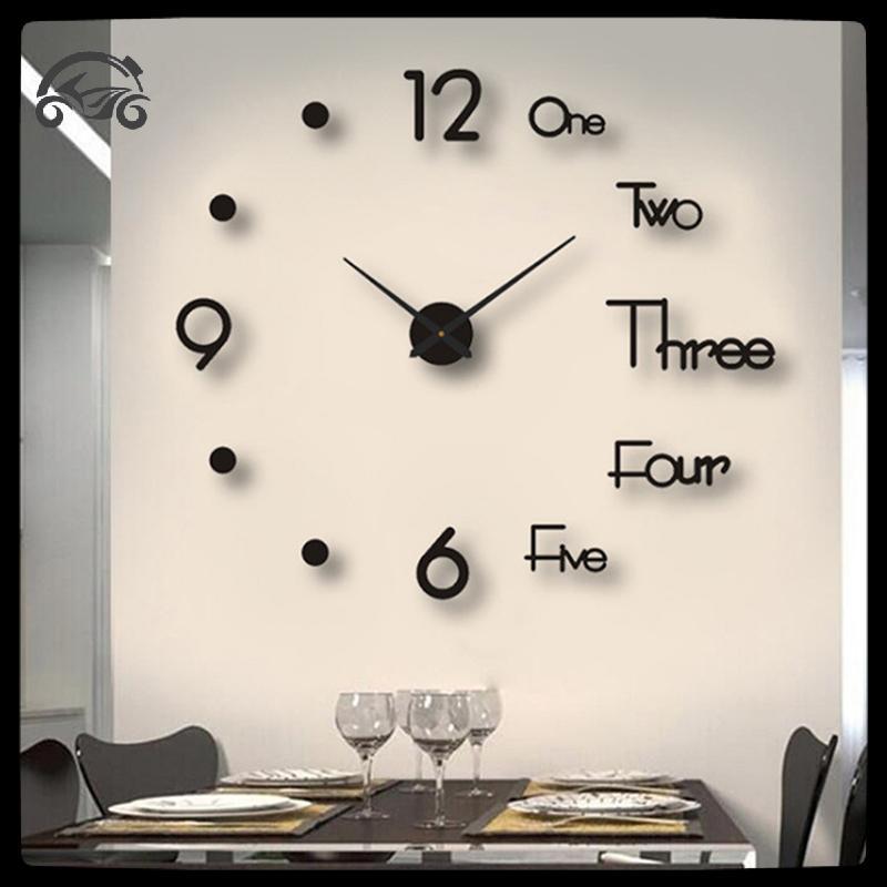 [8C11] 1Pc 3D Wall Clo Mirror Wall Stiers Creative DIY Wall Clos Thiết kế hiện đại Đồng hồ kim thạch