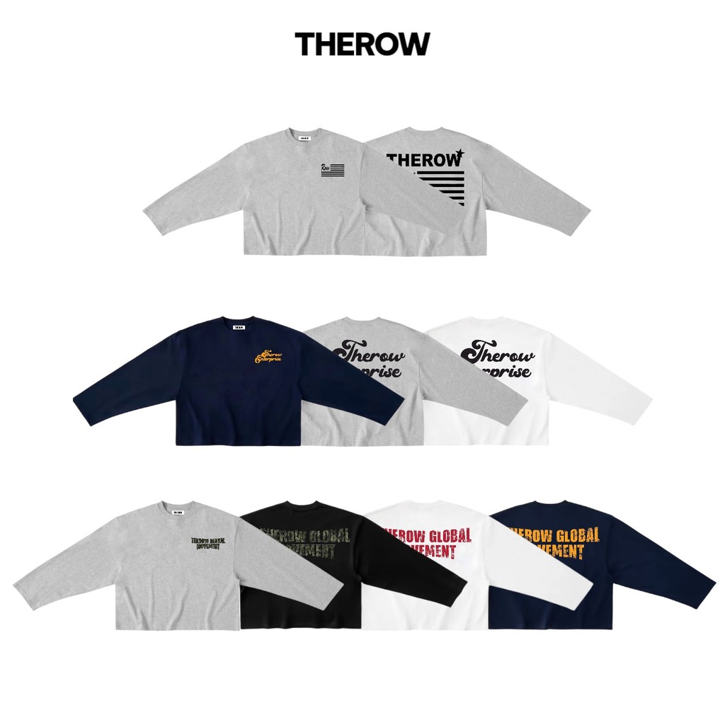 Áo Thun Tay Dài Long Sleeve Boxy THEROW 250gsm Form Rộng Cổ Tròn Unisex Nam Nữ Basic | BigBuy360 - bigbuy360.vn