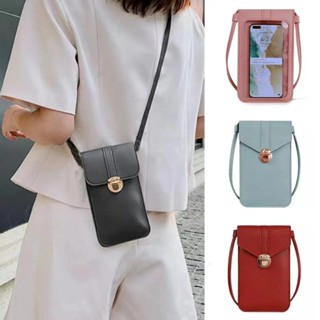 Túi đeo chéo điện thoại cảm ứng trong suốt Túi da PU đa năng Túi đeo ví