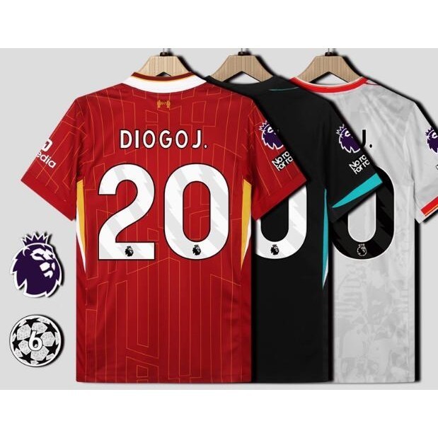 Áo jersey Liverpool 2024-25 Diogo J., tay ngắn,quick dry, size S-XXL - Phiên bản fan edition