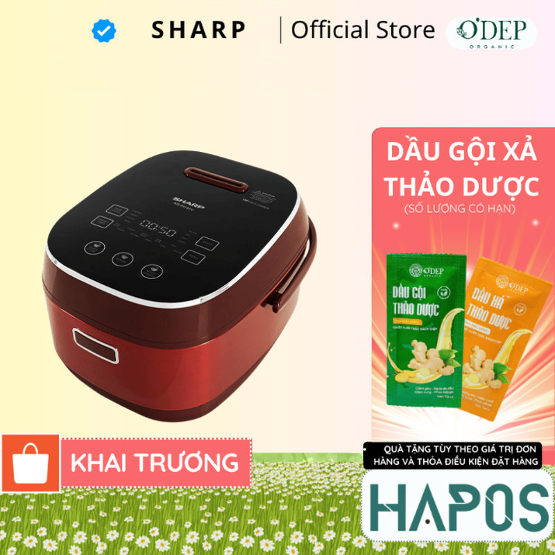 Nồi cơm điện cao tần cảm ứng Sharp 1.8L KS-IH191V-RD - Bảo hành 12 tháng - HAPOS HEL