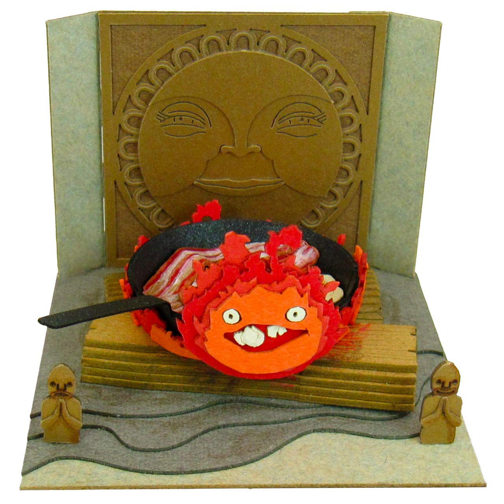 Studio Ghibli mini - Lâu đài bay của Howl - Calcifer và trứng chiên - Papercraft MP07-33