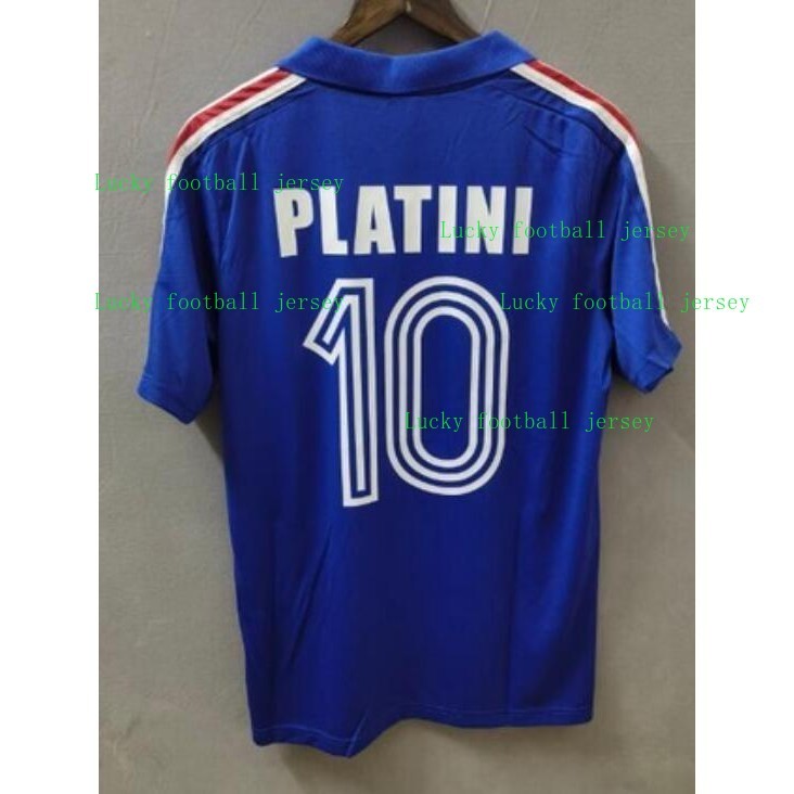 1984 Pháp Nhà Retro Bóng Đá Jersey Bóng Đá Thể Thao Áo Thun Áo Chất Lượng Cao