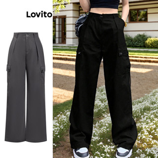  Quần Lovito phối túi màu trơn thường ngày cho nữ L74ED087  Nhiều màu  
