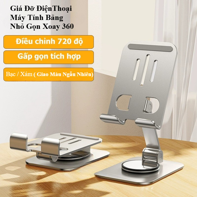 Giá đỡ điện thoại để bàn K61 đa năng xoay 360 độ đế nặng chắc chắn, kệ đỡ điện thoại