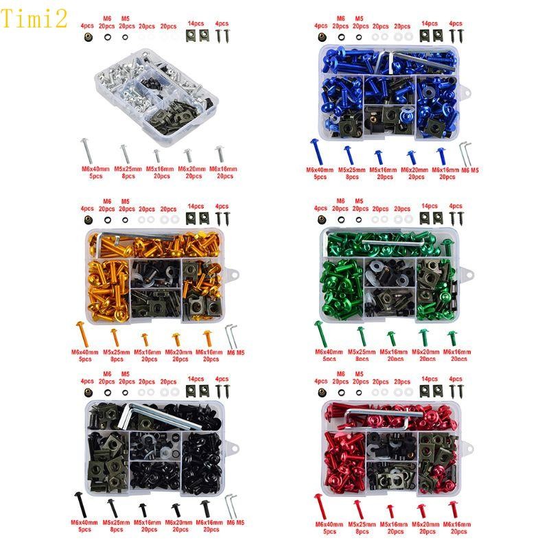 177PCS/Set M6 M5 Fairing Bolts Kit Bodywork Screws Nut For Motorcycle 6 colors