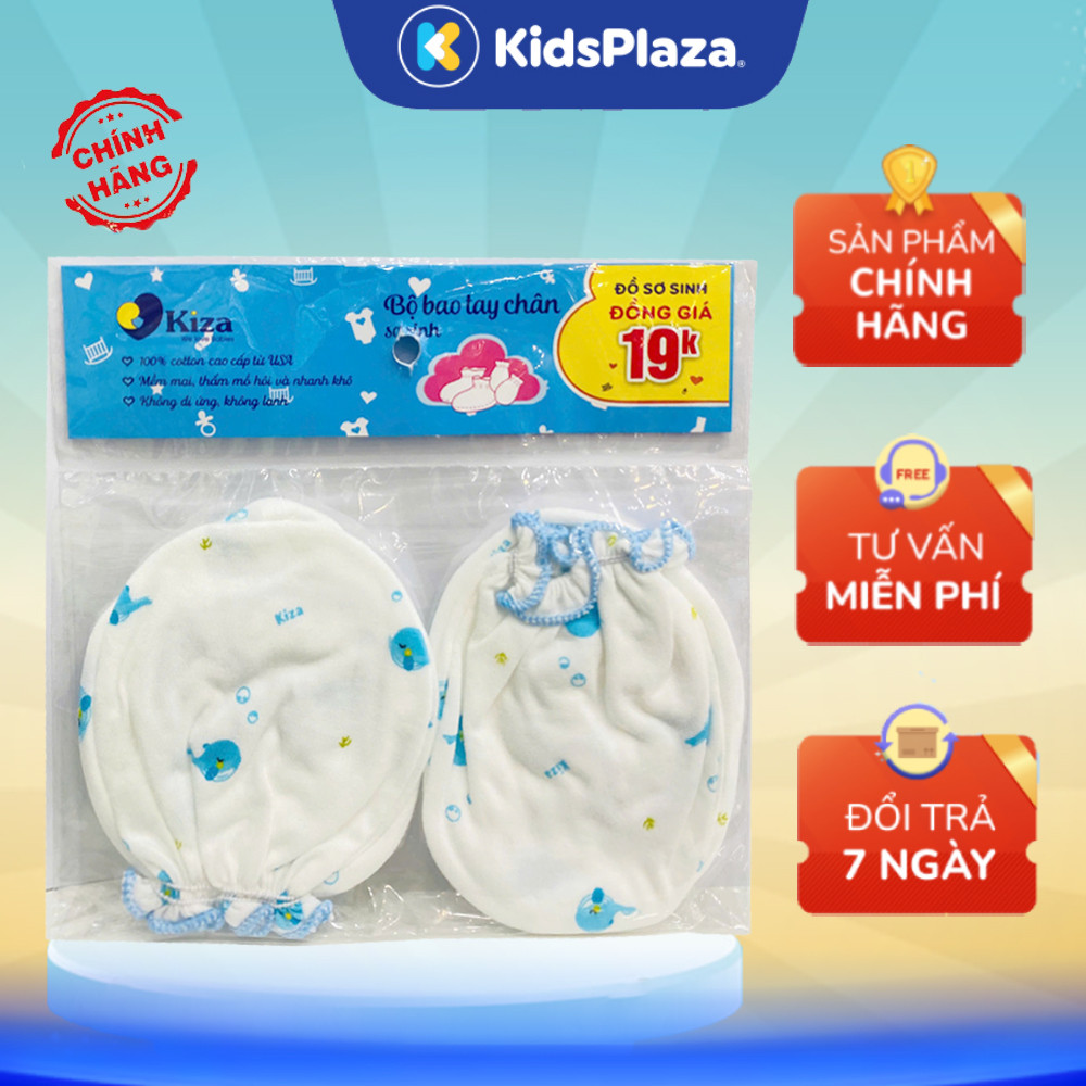 Bao tay chân sơ sinh cho bé Kiza - họa tiết đáng yêu - KidsPlaza