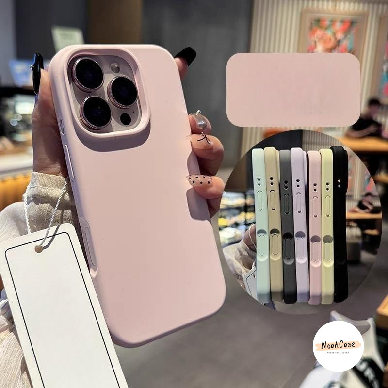 Ốp Lưng Cho IPhone 17 13 16 11 15 12 14 Pro Max Xr X Xs Max 14 16 7 8 15 Plus Kết Cấu Da Màu Đơn Giản Để Ngăn Rơi Mềm