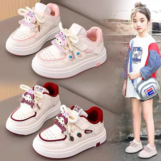  giày thể thao bé gái giày đi học cho bé gái có quai dán kurumi êm chân chống trượt hồng tím QCCC TT010   có video   