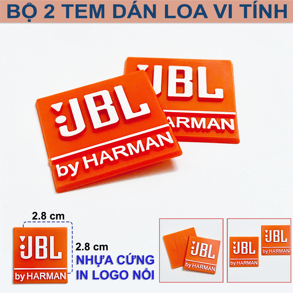 [BỘ 2 TEM] Tem Dán Loa JBL vi tính 2.8 cm nhựa bền đẹp sử dụng cho các dòng loa vi tính, loa bluetoo