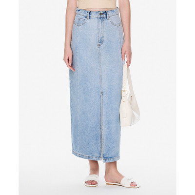 GIGI - Chân váy denim phom midi xẻ tà cá tính_G3109J251520-56