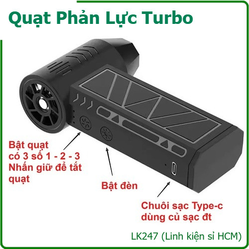 Hỏa tốc⚡️ Quạt phản lực Jet Fan Dùng động cơ máy bay Cực mạnh - Máy thổi bụi Tích hợp pin sạc Turbo 