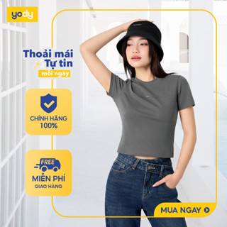   Áo thun nữ YODY, áo phông trơn babytee dáng croptop thoáng mát, thoải mái, vải mềm mịn WCTS25S116