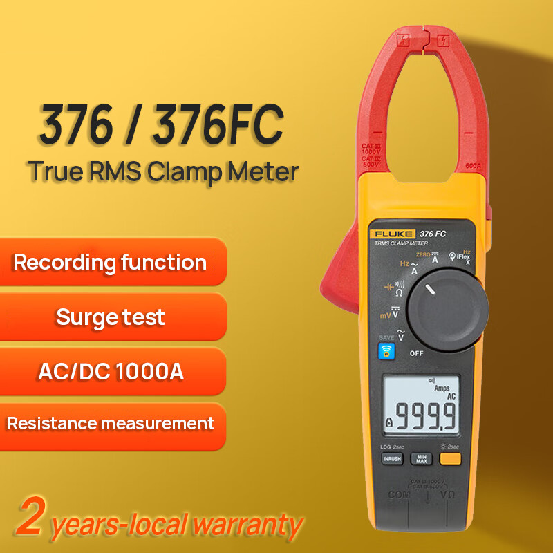 FLUKE 376FC / 376 True RMS Kẹp Ampe kế điện áp không dây WIFI AC và DC Kẹp Đồng hồ vạn năng