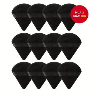 Bộ 12 Miếng Phấn Tam Giác Puffs Siêu Mềm Nhung - Miếng Bọt Biển Trang Điểm Để Kem Nền Hoàn Hảo