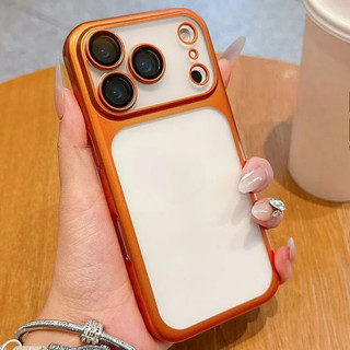  Ốp Điện Thoại Mờ Mạ Điện Sang Trọng Cho iPhone 17 16 15 14 Pro Max 17 Không Khí Trong Suốt Mạ Màu Trơn Chống Sốc Ốp Lưng 