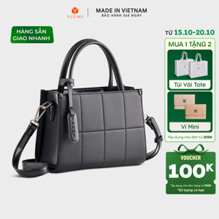 Túi Yuumy (Thời trang nữ dáng vuông viền chỉ size 20 - Túi đeo chéo da Smooth YN250)