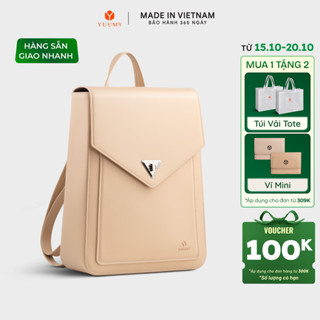 Balo Yuumy (Thời trang nữ nắp gập dáng hộp cỡ lớn - Balo da Smooth YBA98) Bagsmart