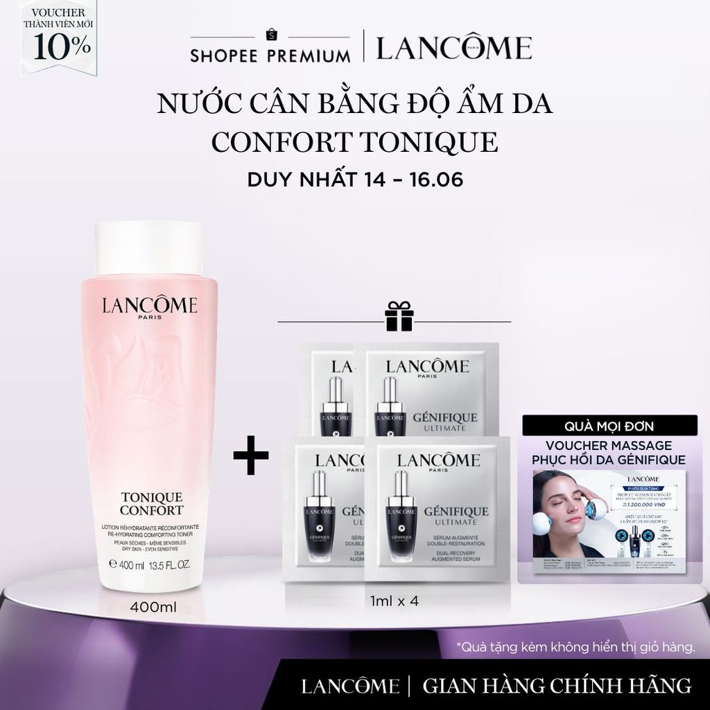 Nước Cân Bằng (Toner) Độ Ẩm Dịu Nhẹ Lancome Tonique Confort 400ml