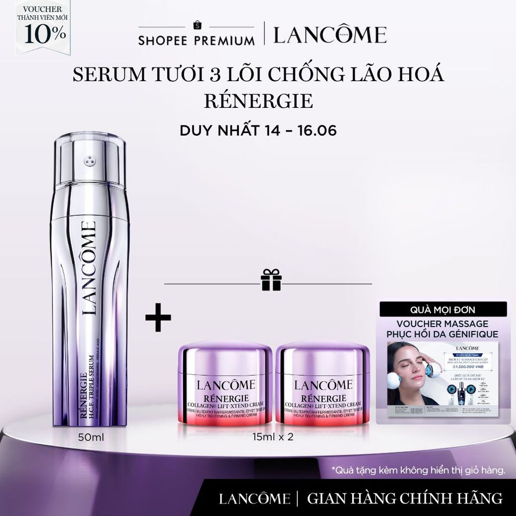 Dưỡng Chất (Serum) Tươi 3 Lõi Ngăn Ngừa Lão Hóa Lancome Renergie Triple 50ml