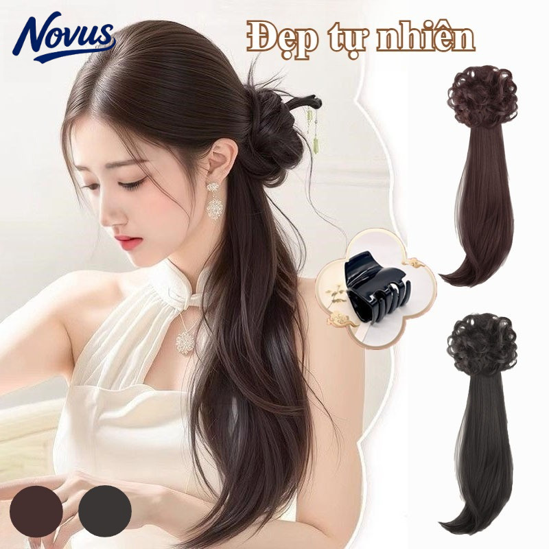 [Giao hàng trong nước 24h] Nhiều người đã khuyên dùng kẹp tóc giả đuôi ngựa dài 45CM, nhẹ tự nhiên, 
