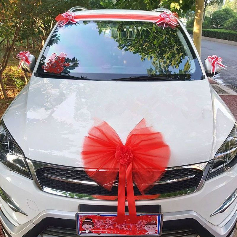 TQ~Wedding car decoration garland, front of car garland, garland stickers for main and side cars, su