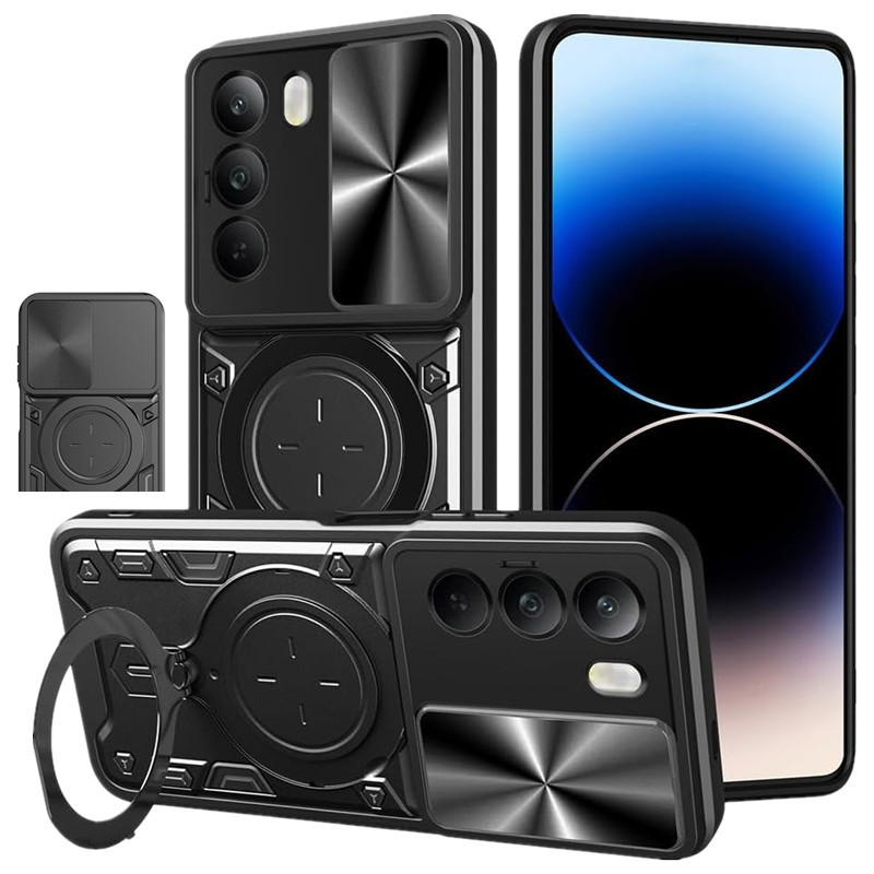 Vỏ Bảo Vệ Hạng Nặng Cho Realme P3 Lite P3 Ultra Ốp Lưng Có Giá Đỡ Vòng Ống Kính Trượt Camera Vỏ Chốn