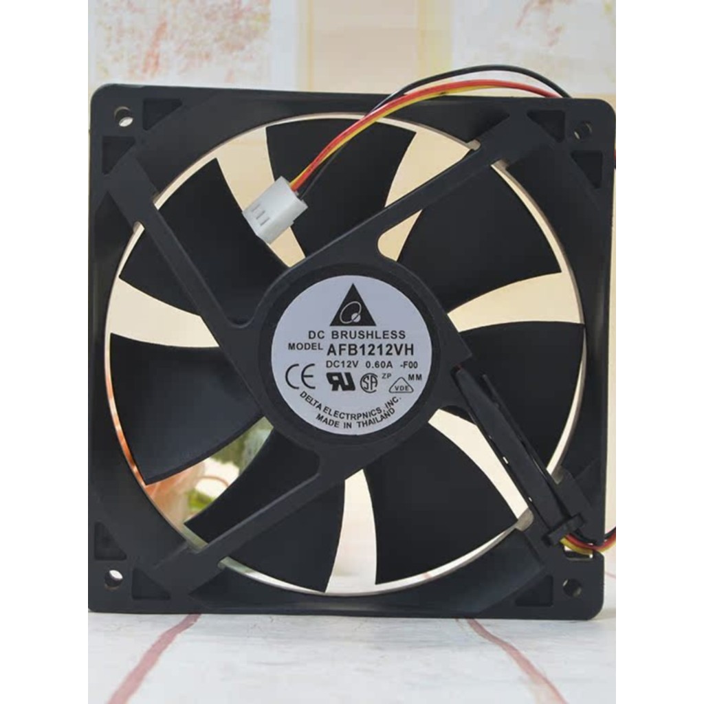 Chính Hãng Delta AFB1212VH 12V 0,60A 12025 Khung Xe Im Lặng Quạt Làm Mát Âm Lượng Không Khí Cao 12CM