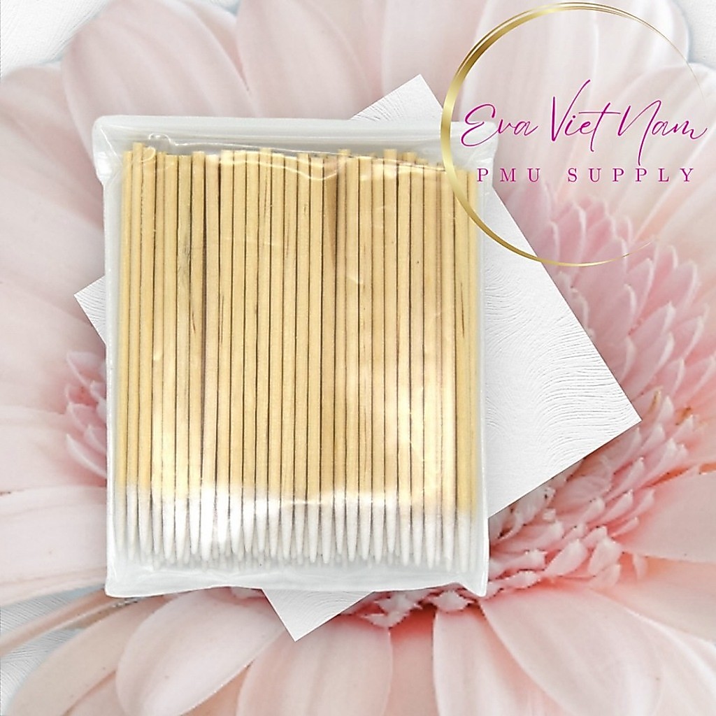 [Mua nhiều giá tốt] Bông Tăm Phun Xăm Tém Mày – Tăm Bông Đầu Nhọn, Sạch, Không Xơ – Dụng Cụ Spa/Phun Xăm Chuyên Nghiệp