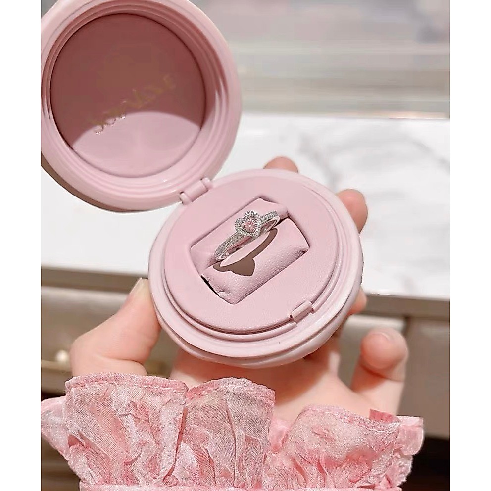 Nhẫn bạc nữ 925 nhẫn Pink Stone-Aura Silver-N44