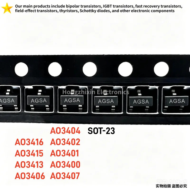 5 CHIẾC AO3416 AO3415 AO3413 AO3406 AO3402 AO3401 AO3400 AO3407 SOT-23 2 AO3401 AO3400 AO3407 SOT-23