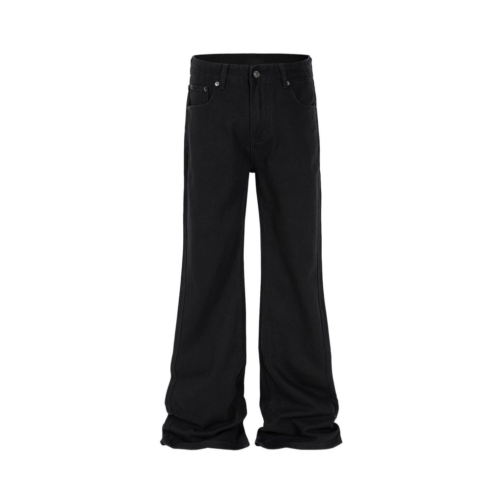 OA3S American High Street Demna Flared Pure black vintage loose-fit casual flared jeans