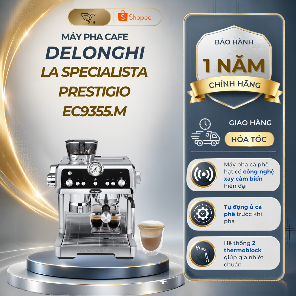 Máy pha cà phê espresso DeLonghi La Specialista Prestigio EC9355.M - Bảo Hành 12 Tháng