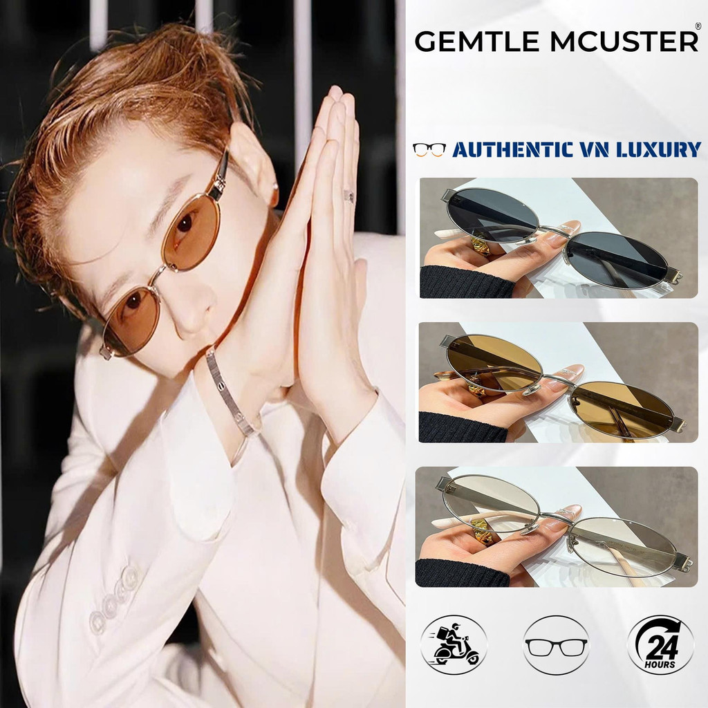12034【GEMTLE MCUSTER】Kính Mắt Nữ, Thời Trang, Kính Râm Chống Nắng UV400, Chất Liệu PC Chất Lượng Cao