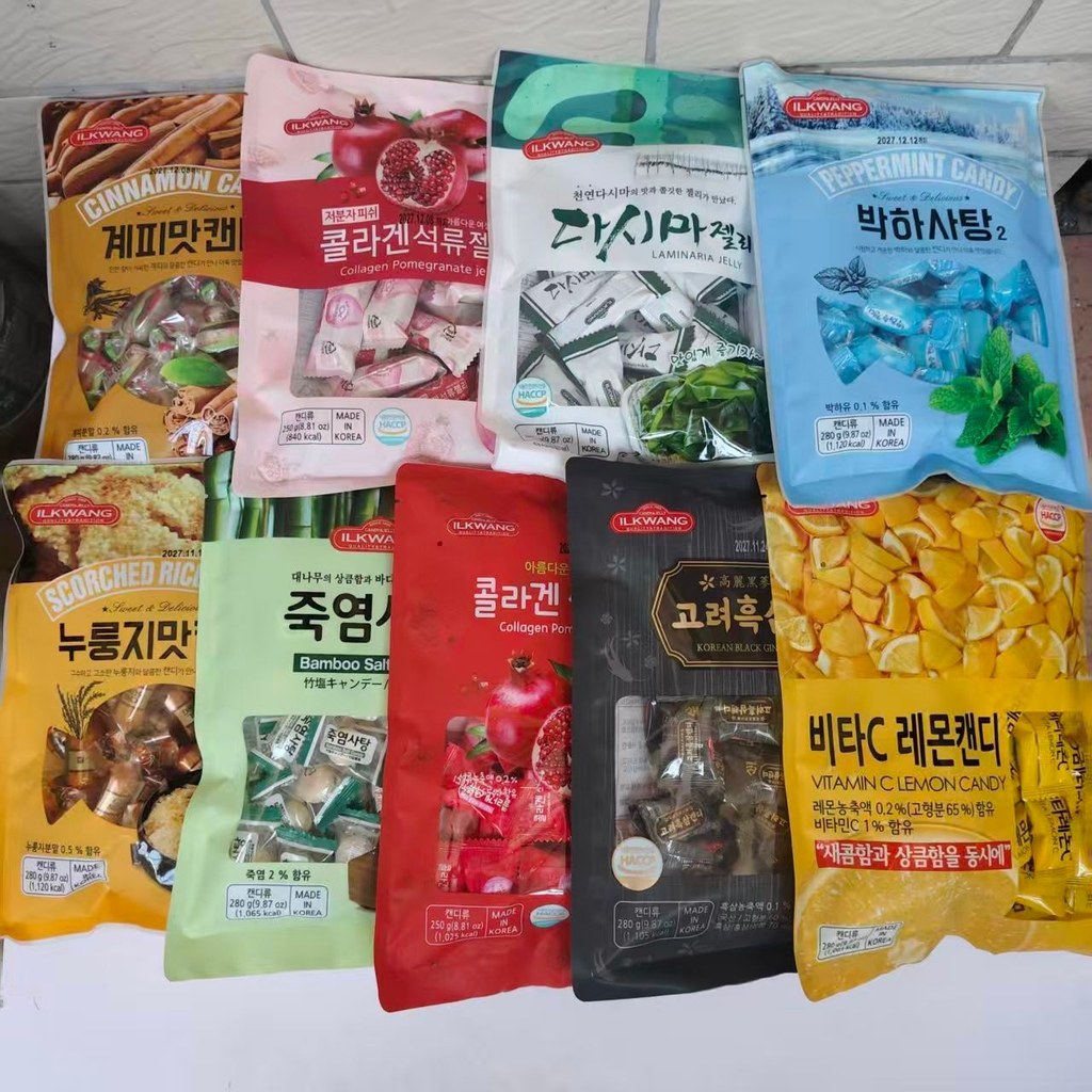 Fu Lin Ke ILKWANG ILKWANG Sunlight Brown Ginseng Candy Lựu Vitamin Quế Kẹo Marshmallow Kẹo dẻo Cứng 