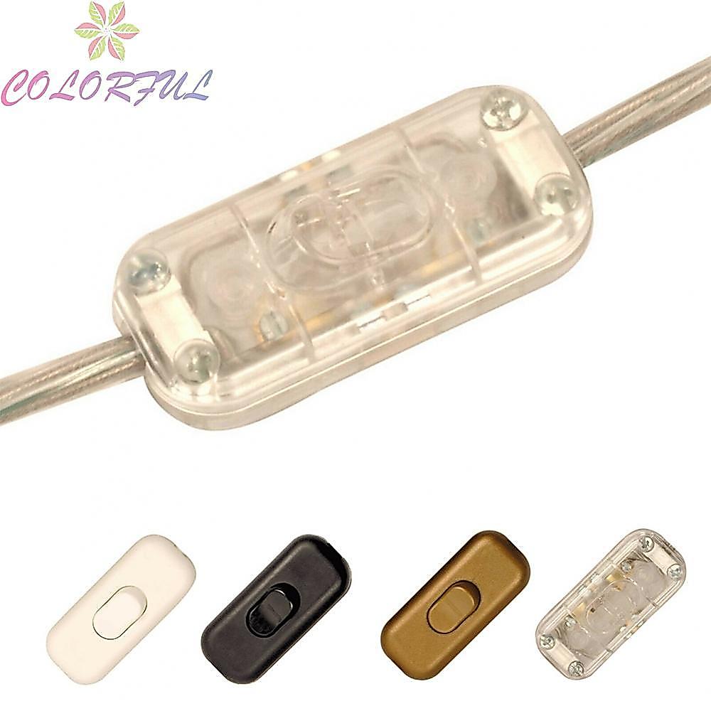 White Black In Line Switch Rocker Switch For Desk Lamp Bedside Lamp Switch