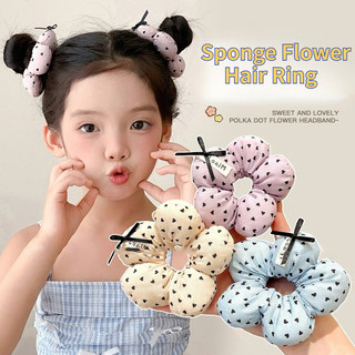 Dễ Thương Xốp Hoa Tóc Ngọt Ngào Trẻ Em Nơ Co Giãn Scrunchies Phụ Kiện Tóc