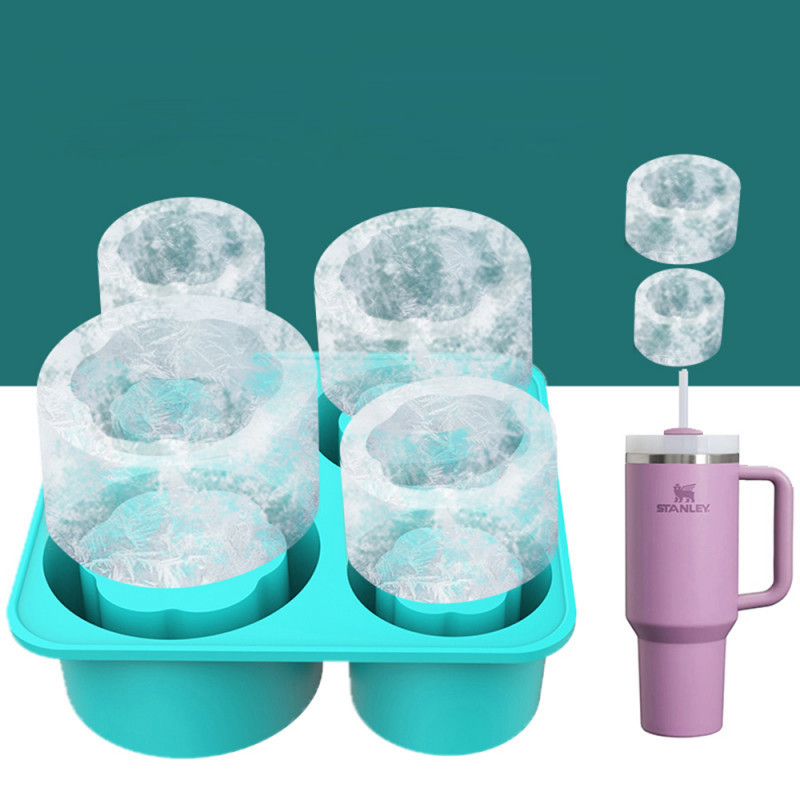 Tumbler Ice Tray Silicone Ice Cube Tray 4-Cavity