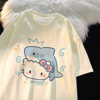 Áo Thun Aimkais Cotton Mới 2-14y Lớn Trẻ Em Babytee Tay Ngắn Bé Trai Bé Gái Dễ Thương HelloKitty In Hình Mùa Hè Hàn Quốc Cổ Tròn Rời Unisex Quần Áo Trẻ Em Cho Bé