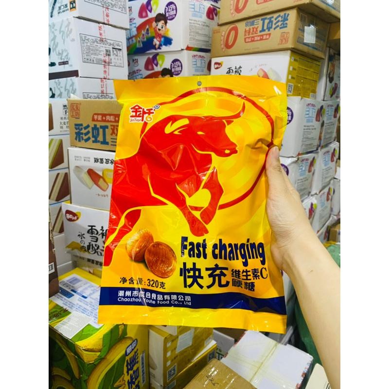 Kẹo Bò Húc kẹo viên ngậm vị bò húc gói 350g - ăn vặt hcm Candy Thức Ăn Food Snack