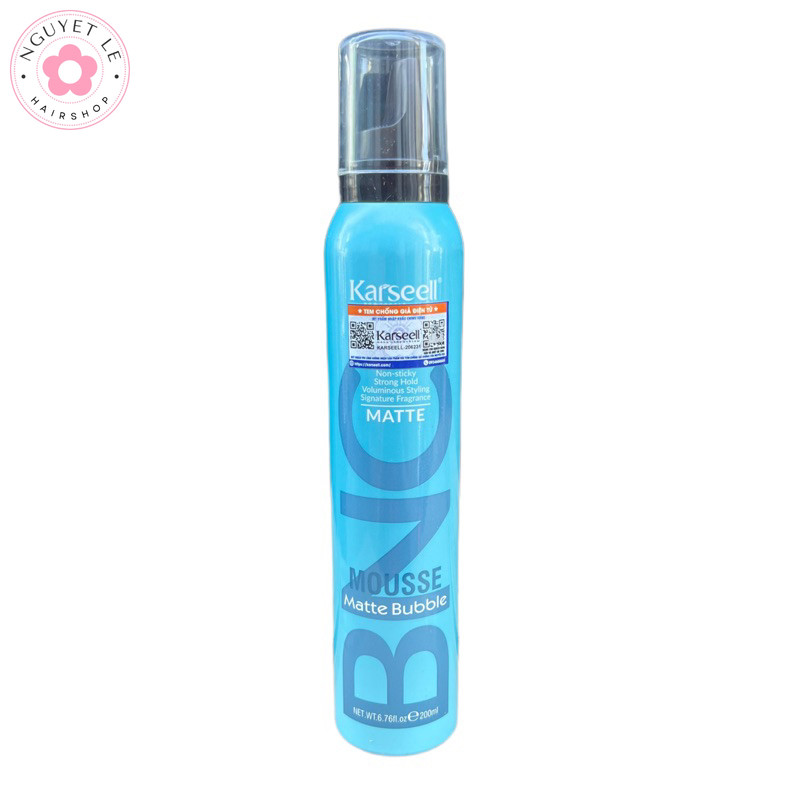 MOUSSE BỌT TẠO KIỂU TÓC KARSEELL BNC MATTE BUBBLE XANH 200ML NL