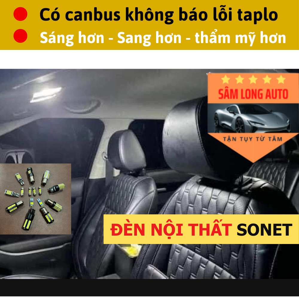 [KIA SONET] Đèn led nội thất màu trắng trần, cốp KIA SONET có canbus không báo lỗi