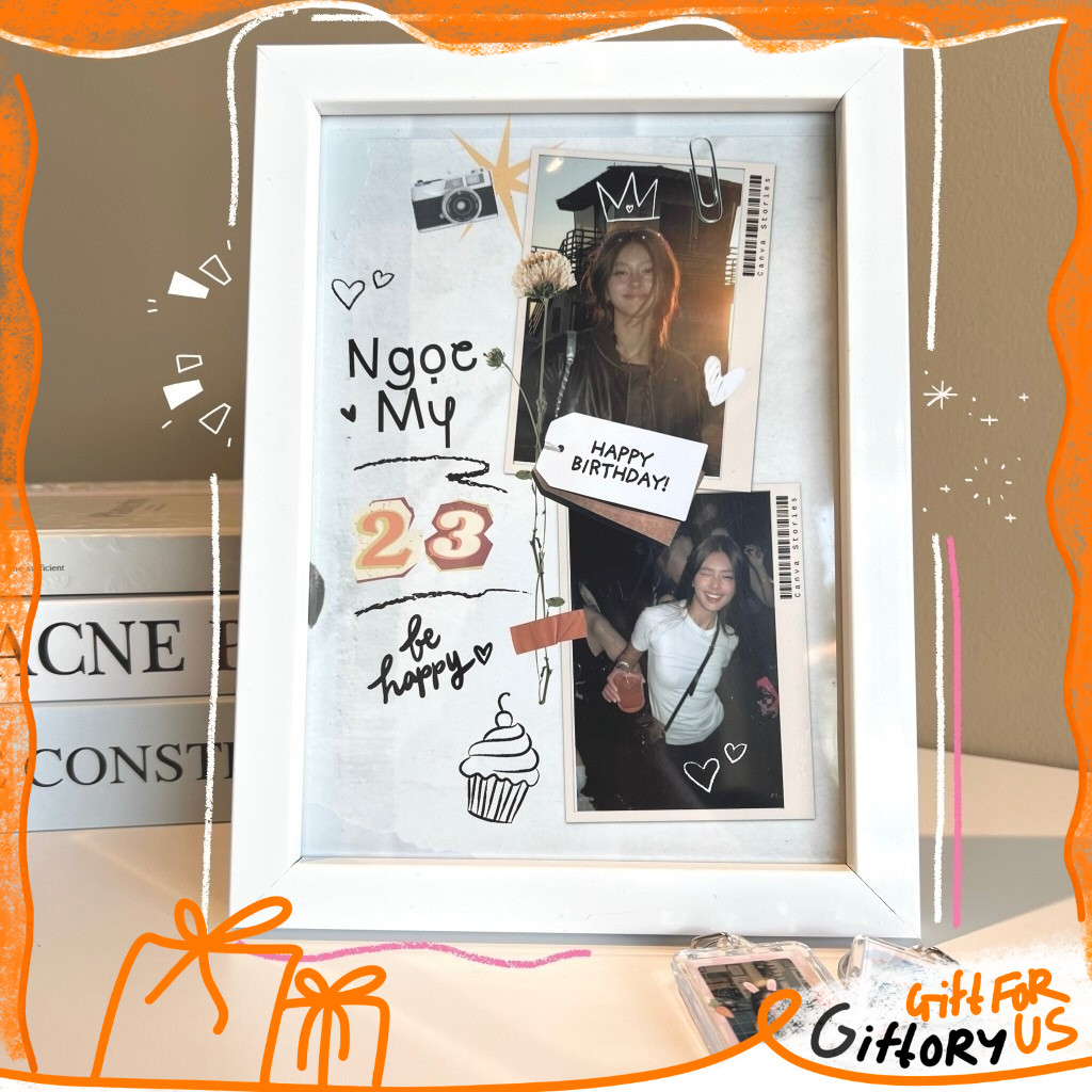 Khung ảnh chúc mừng sinh nhật RETRO siu đáng iu