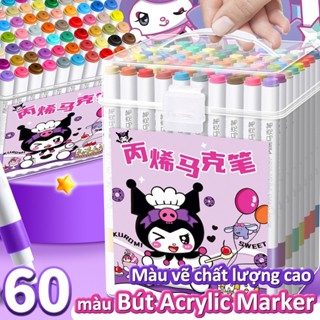  Hộp Bút Màu Acrylic Marker 12 24 36 48 60 Màu Sắc Tươi Sáng Bút Lông Màu Cho Bé Tập Vẽ Tranh 