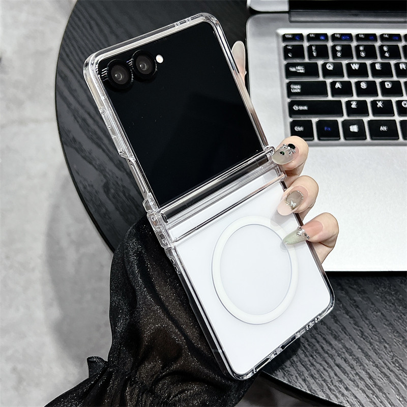 Từ Tính Trong Suốt Cho Samsung Galaxy Z Flip 7 Ốp Lưng Snap-On Trong Suốt Z Flip7 Flip Z7 Ốp Lưng Đi