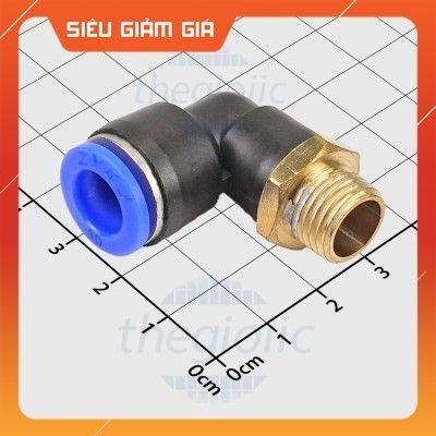 [3 Cái]- PL10-02 Đầu Nối Khí Nén Cong L Ống 10mm Ren Ngoài 12.7mm, 1/4inch SmartFix Linh Kiện